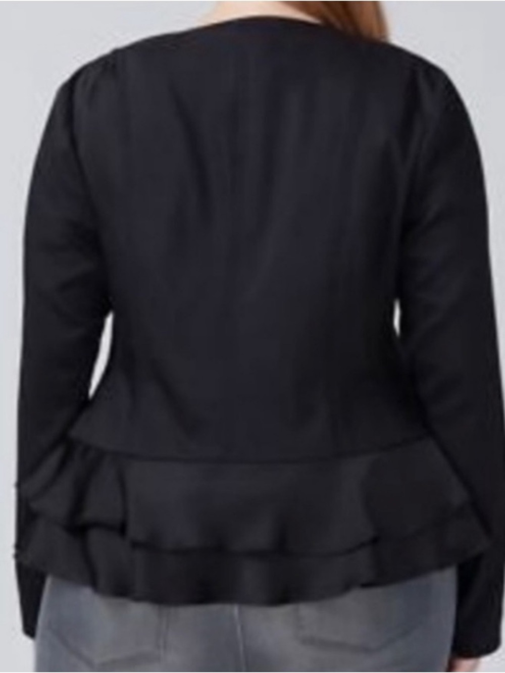 Lane Bryant Asymmetrical Zip Peplum Blazer Moto Jacket Black Plus Size 28 - Picture 7 of 7